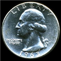 1963 Washington 25c MS64/65 Scarce Type B Reverse Underweight ERROR (COI-12361)