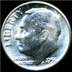 1955D FDR Silver 10c MS64 Full Bands (COI-11471)