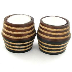 Mango Wood Candle Holder Pair (DEC-756)
