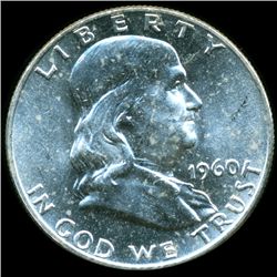 1960D Franklin Silver Half MS64/65 Full Bell Lines (COI-10560)
