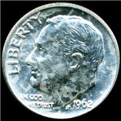 1962D FDR Silver 10c M65 Full Bands (COI-11801)