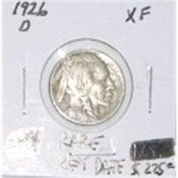1926-D BUFFALO NICKEL RED BOOK VALUE IS $225.00 *EXTREMELY RARE EXTRA FINE GRADE*!!