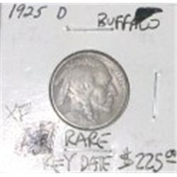 1925-D BUFFALO NICKEL RED BOOK VALUE IS $225.00 *EXTREMELY RARE EXTRA FINE GRADE*!!