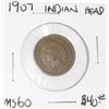 Image 1 : 1907 INDIAN HEAD CENT RED BOOK VALUE IS $40.00 *RARE MS-60 HIGH GRADE*!!