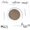 Image 1 : 1906 INDIAN HEAD CENT RED BOOK VALUE IS $60.00 *RARE MS-63 HIGH GRADE*!!