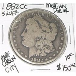 1882-CC CARSON CITY MORGAN SILVER DOLLAR EXTREMELY RARE KEY DATE RED BOOK VALUE IS $150.00 *EF GRADE