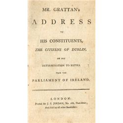 GRATTAN ( Henry ). Mr. Grattan's address to his constituents, the citizens of Dublin