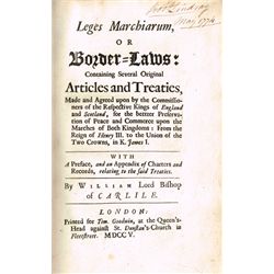 NICOLSON ( Wm. ). Leges Marchiarum, or Border-Laws : containing several original articles and treati