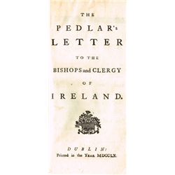 PEDLAR'S LETTER. The Pedlar's letter to the bishops and clergy of Ireland. Dublin : Printed in the y