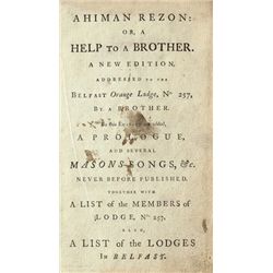 DERMOTT ( Laurence ). Ahiman Rezon or, a help to a brother. Shewing