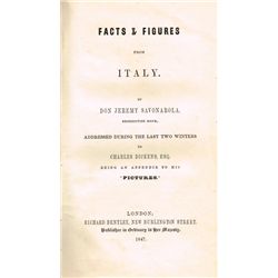 DICKENS ( Charles ) : - [Mahony (Francis Sylvester )]. Facts & Figures from Italy. By Don Jeremy Sav