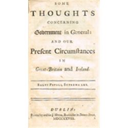 [DOBBS ( Arthur ), attributed to. Some thoughts concerning government in general : and our present c