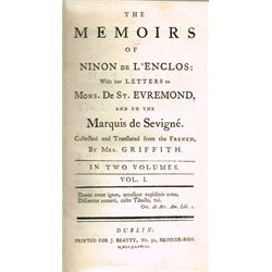 [DOUXMENIL ( )]. The memoirs of Ninon de l'Enclos : with her letters to Monsr. De St. Evremond, and 