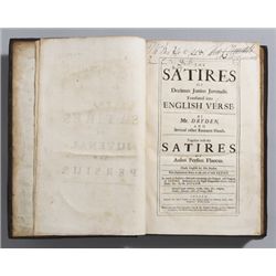 DRYDEN : -. The Satires of Decimus Junius Juvenal. Translated into English verse. By Mr.Dryden, and 