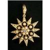Image 1 : An Edwardian gold, half-pearl and diamond star brooch/pendant, of twelve rays centred with a small o