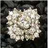 Image 1 : An 18ct white gold and diamond square cluster ring, centred with a round brilliant approx. 0.48cts w