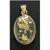 Image 1 : A 19th century Japanese Shakudo and gilt metal oval locket, the front and back set with oval Shakudo