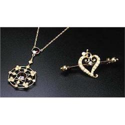 A collection of Victorian and later jewellery, comprising; a gold, half-pearl and diamond witch's he