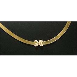 A Van Cleef and Arpels collar, of polished uniform rectangular section, the front with an applied sc