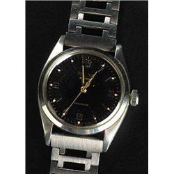 Rolex, Oyster, a gentleman's stainless steel wristwatch, circa 1952, no.331511/6422, black dial with