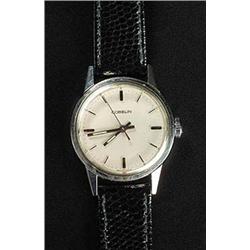 Gubelin, gentleman's stainless steel wristwatch, circa 1960, no.406798, silvered dial with baton num