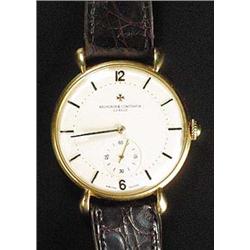 Vacheron & Constantin, Geneve, a gentleman's 18ct gold round wristwatch, circa 1950, no.318459, matt