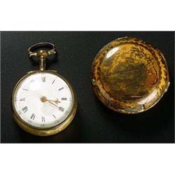 Benj. Maud, London, a George III pair cased verge pocket watch, circa 1770, no.2510, the verge movem