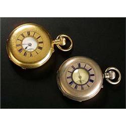 E Parr, New Cavendish Street, London, an 18ct gold keyless half hunter pocket watch, hallmarked Lond