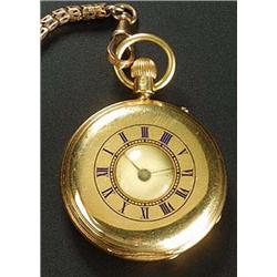 Barraud and Lunds, 41 Cornhill, London, a Victorian small 18ct gold half hunter keyless pocket watch