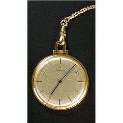 Gubelin, an 18ct gold slim pocket watch, circa 1950, no.214710, Swiss 17 jewel movement, cal.P320, b