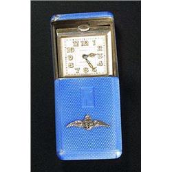 A silver and blue enamel folding sportsman's pocket watch, circa 1934, no.529510, the blue-celeste g