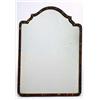 A dressing table mirror with tortoiseshell and ivory crossbanded frame with a shaped crest, 52 cm hi