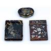 A group of tortoiseshell, comprising; two Victorian tortoiseshell pique purses, one rectangular deco