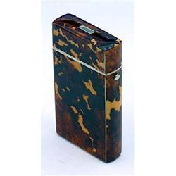 A tortoiseshell and ivory mounted cigar case, 12.5 cm (5 in)(see illustration)...