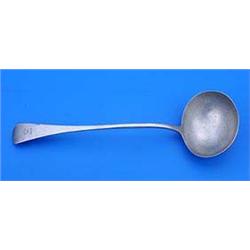 A Victorian old English pattern soup ladle with a crest, London 1853 by Lias and Lias   - 6 oz(see i