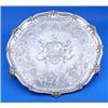 Image 1 : A William IV large round salver with a shaped, moulded and flower chased border and engraved with an