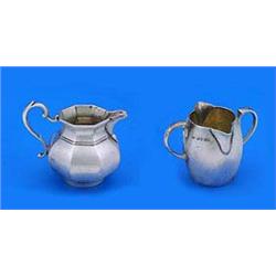 A collection of small silver, comprising, a Victorian double lipped cream jug with two handles, Lond