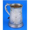A George III mug, the straight tapering sides with everted rim and slightly spreading base, the 'S'.