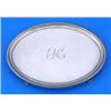 A George III small oval salver with a reeded border, bracket feet and engraved with a monogram, Lond