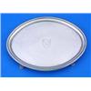 A George III small oval salver with a reeded border, bracket feet and engraved with an armorial, Lon