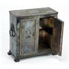 A 19th century Sheffield two door decanter cabinet, circa 1830, engraved with a monogram, with gadro