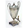 A 19th century Sheffield vase shaped tea urn, with two reeded loop handles, beaded borders and domed