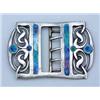A Liberty & Co. enamelled silver buckle, designed by Archibald Knox, of almost rectangular shape, th