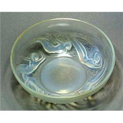 'Ondines' A Lalique opalescent glass bowl, moulded on the exterior with a group of six mermaids swim