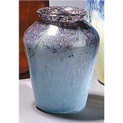 A Monart glass vase, of shouldered oviform with a short flared neck, the lower section in mottled  p