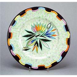 A Carlton Ware 'handcraft' plate, the centre painted with stylised flowers and foliage in bright col