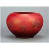 Image 1 : A Moorcroft ruby-lustre Landscape vase, of compressed globular shape with incurving neckrim, finely.