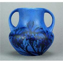 A Moorcroft powder blue 'cornflower' vase, of compressed globular shape with broad flared neck and t