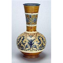 A Doulton Lambeth stoneware vase, by Frank Butler, of compressed globular shape with flared cylindri