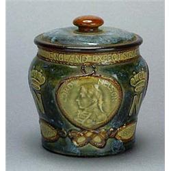 A Royal Doulton stoneware tobacco jar and cover, made to commemorate the Centenary of Nelson's death